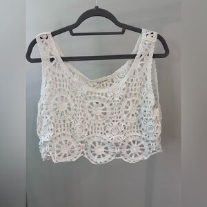 NWT Crochet Lace Crop Tank Top